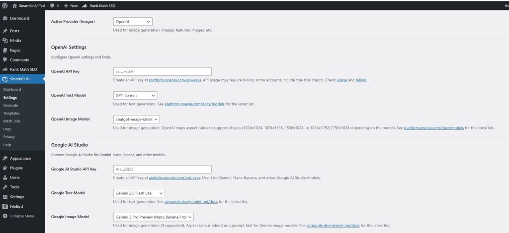 SmartKit AI Providers setting
