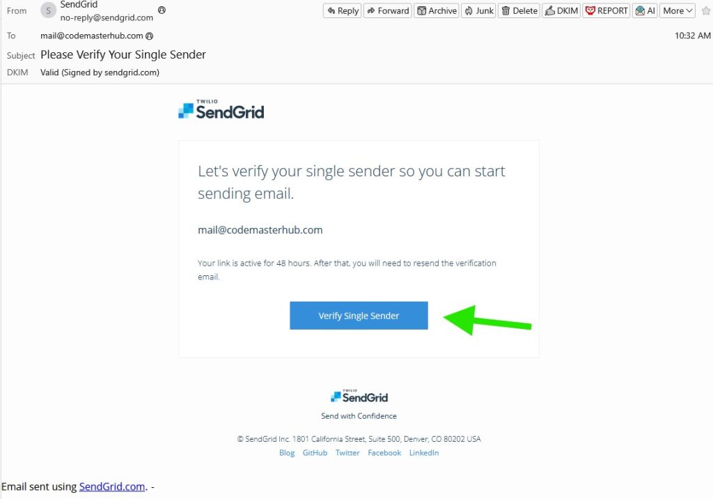 004 sendgrid verify single sender - CodeMaster Hub