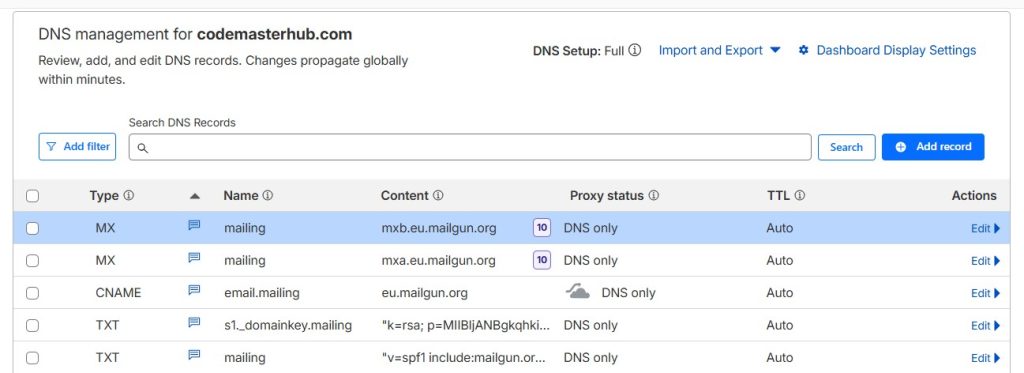 007 deliverykitsmtp mailgun smtp setup add domain cloudflare - CodeMaster Hub
