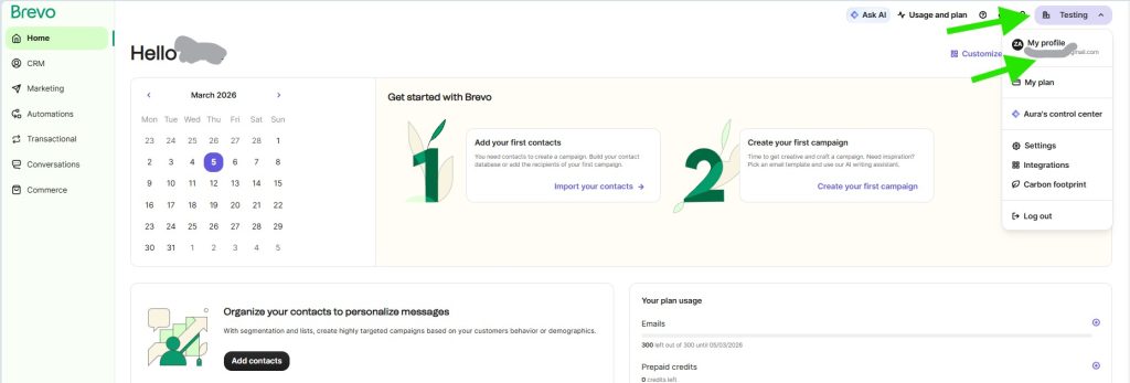 brevo dashboard - CodeMaster Hub