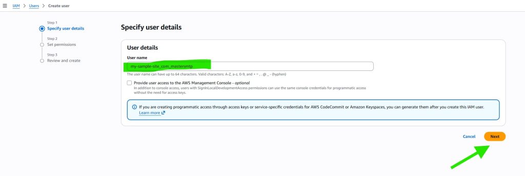 deliverykitsmtp aws create username - CodeMaster Hub