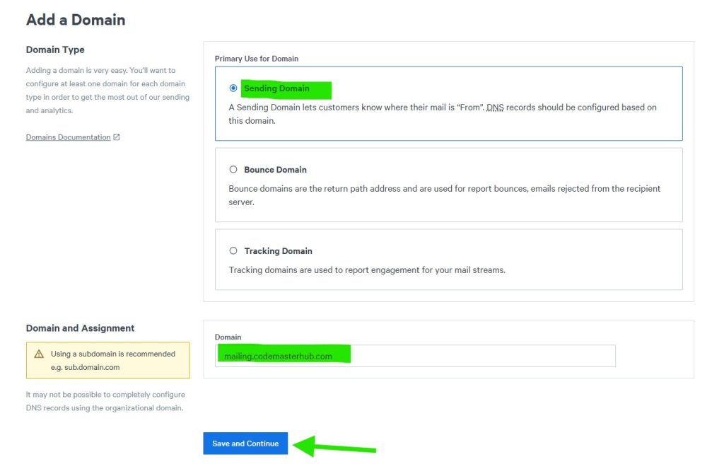 004 deliverykitsmtp sparkpost smtp setup create add sending domain st3 - CodeMaster Hub